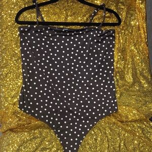 Express Black and White Polka Dot Kids Bodysuit